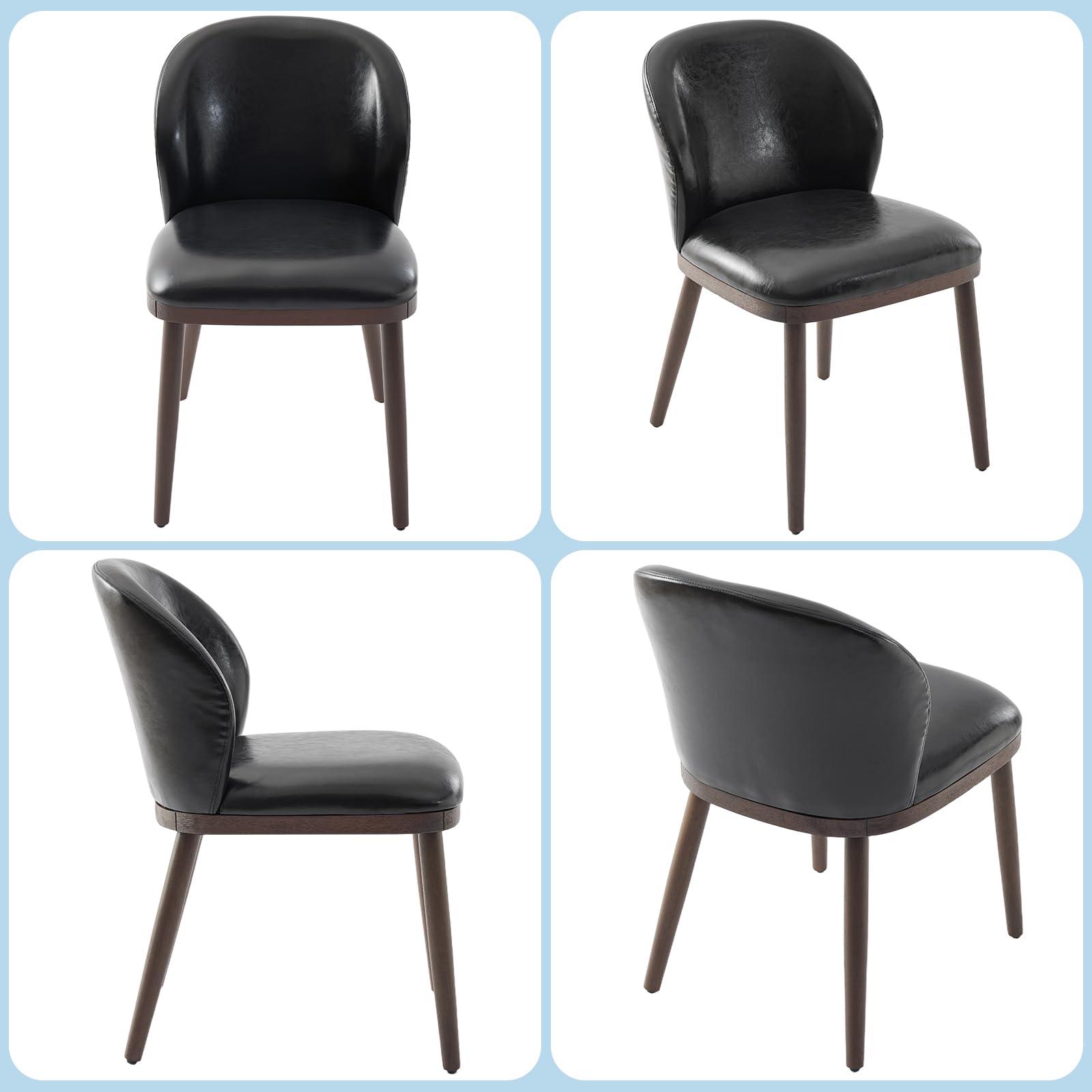 Set di 2 sedie da pranzo Garvee, schienale ergonomico moderno, gambe in legno, capacità di carico di 120 kg, profilo sottile, per cucina e ristorante, grigio