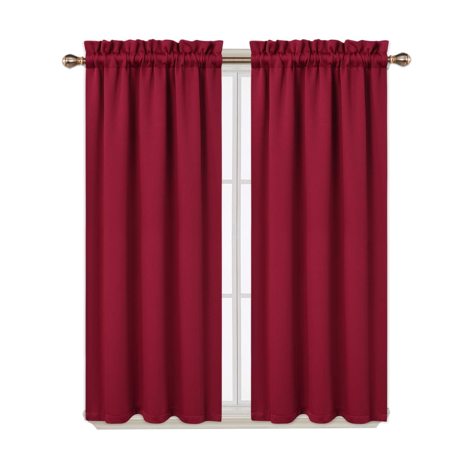 Tende oscuranti Garvee, 2 pezzi, 26x45 pollici, rosse, per soggiorno, cucina, camera da letto, termoisolanti
