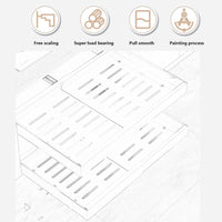 Garvee Organizer per cassetti estensibile, robusto e silenzioso, in acciaio al carbonio, regolabile senza attrezzi, per cucina e bagno, 42-68 cm, nero profondo