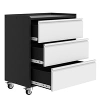 Armadio portautensili mobile in metallo Garvee con 3 cassetti, chiudibile a chiave, robusto, per garage e magazzino, mobile, grigio