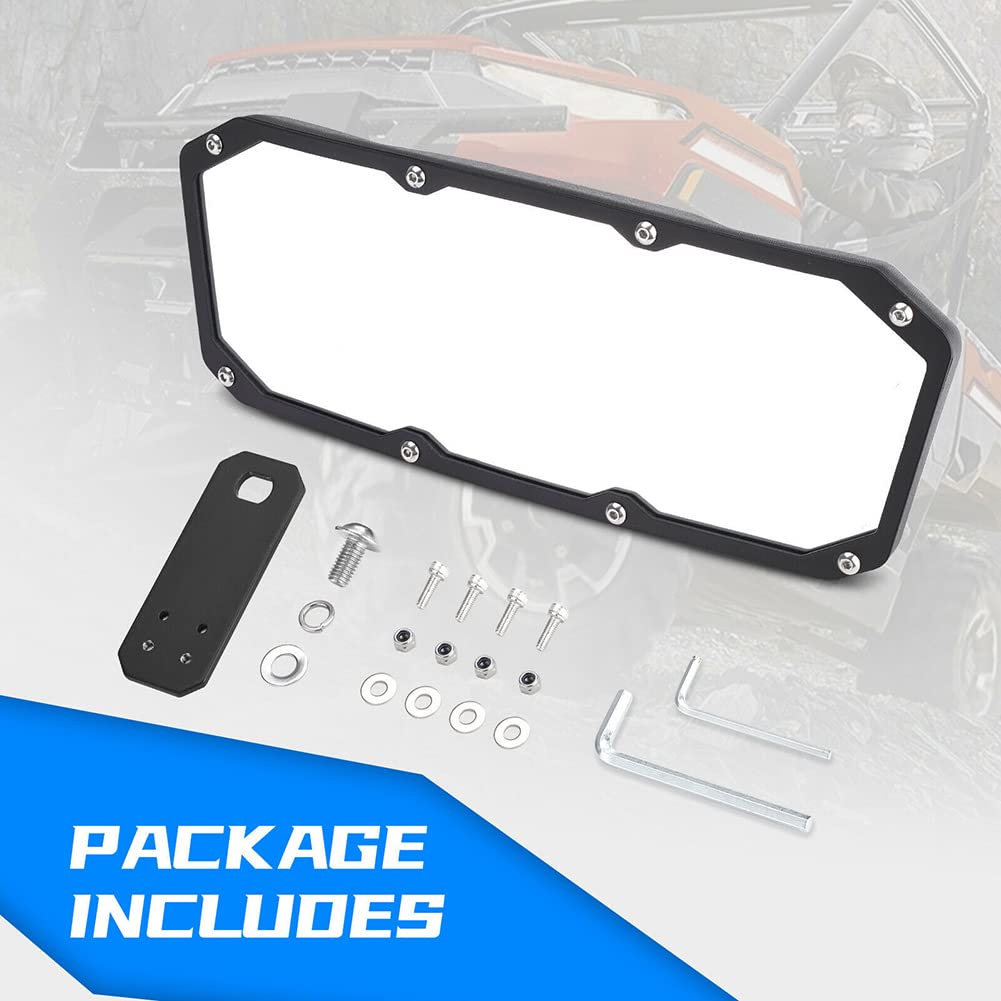 Specchietto retrovisore centrale convesso Garvee UTV compatibile con Polaris Ranger 500/570/900/1000 2017-2022, nero, specchio universale per yacht e barche