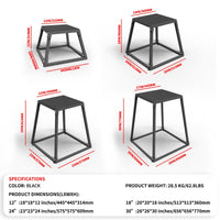 Box per salto pliometrico Garvee da 18 pollici, acciaio, superficie antiscivolo, per allenamento a casa, 20x20x18 pollici, nero