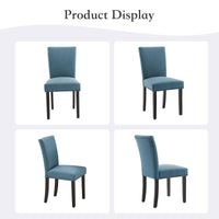 Sedie da pranzo Garvee Parsons, set da 2, imbottite ergonomicamente, tessuto di lino, gambe in legno, soggiorno, cucina, moderne