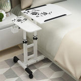Tavolo da letto mobile Garvee con ruote, tavolo per laptop regolabile in altezza per letto d'ospedale, letto per allattamento, 60×40x65-95 cm, nero - Nero