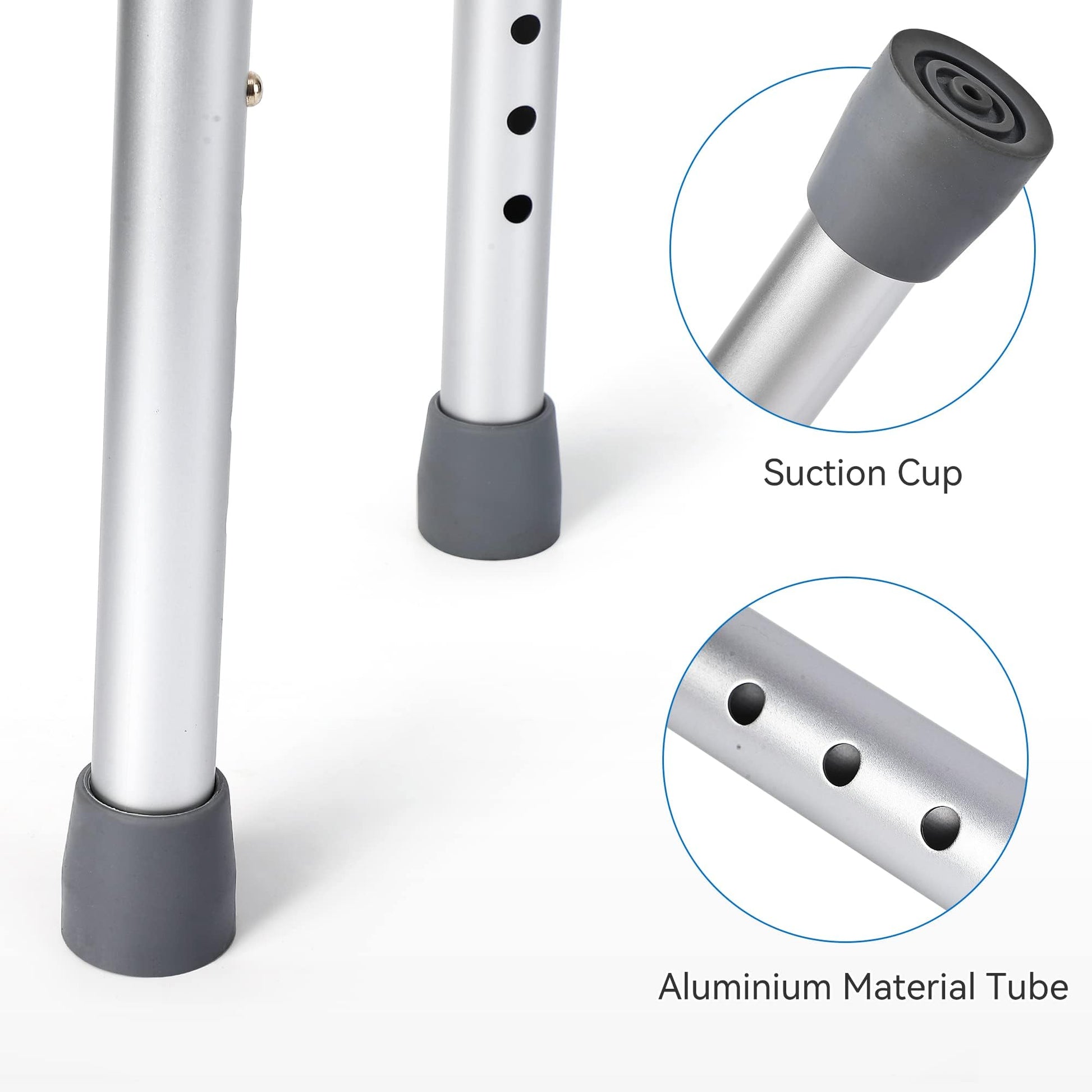 Sedia da doccia Garvee, altezza regolabile, telaio in alluminio, antiscivolo, per anziani e disabili, vasca da bagno interna, larghezza seduta 12 pollici