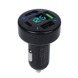 Garvee Caricatore Auto USB 4 Porte 66W PD20W QC3.0 Voltmeter LED Nero Multiporta Ricarica Veloce Smartphone Tablet Auto 12-24V
