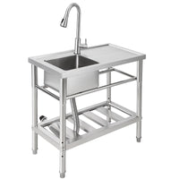 Lavello multiuso in acciaio inox Garvee 30x16x30 pollici con rubinetto girevole a 360° per cucina e garage, antiruggine, multifunzionale