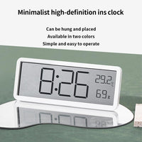 Garvee Orologio Digitale LED Silenzioso con Data, Temperatura e Umidità - Ricaricabile, Design Moderno in Plastica, USB/AAA, 12/24H - Per Camera da Letto e Ufficio