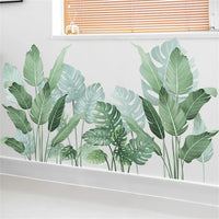 Adesivi murali Garvee 2 pezzi, foglie verdi tropicali, carta da parati autoadesiva, decorazione per la casa, 30 x 90 cm