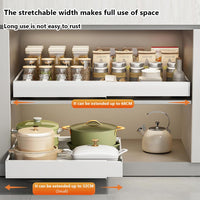 Cassetto telescopico estensibile Garvee, organizer per mobili da cucina, 42 cm x 32 cm x 7,5 cm, nero, salvaspazio e versatile