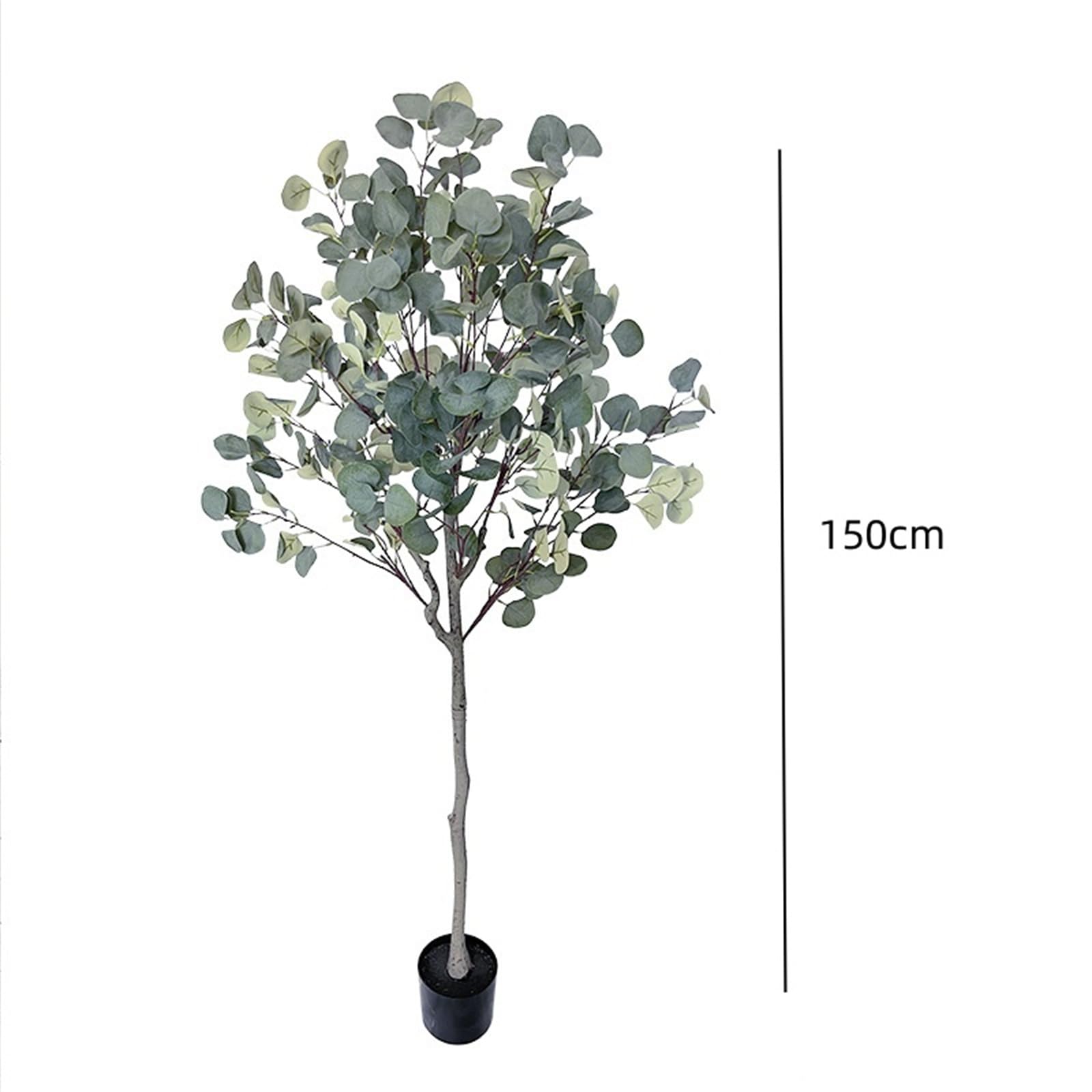 Garvee Albero Artificiale Eucalipto 6ft - Pianta Finta da Pavimento - Foglie in Seta - Vaso Nero in Plastica - 150cm - Decorazione Casa e Ufficio