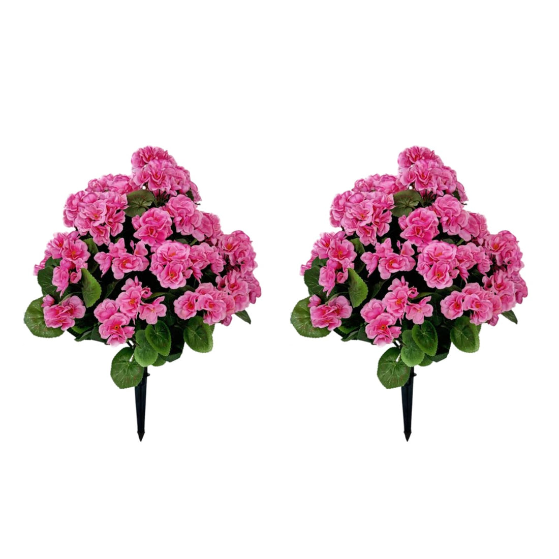 Alberi artificiali Garvee di begonia lavanda da 23'', in materiale PE resistente ai raggi UV e alle intemperie, con picchetto per giardino e terrazza, colore verde
