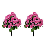 Alberi artificiali Garvee di begonia lavanda da 23'', in materiale PE resistente ai raggi UV e alle intemperie, con picchetto per giardino e terrazza, colore verde - Rosa