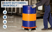 Carrello Portabottiglie Garvee da 55 Galloni per Festa del Papà - Telaio Acciaio Antiribaltamento, Freni, Ruote Girevoli, 1250 lb, Zincato Industriale