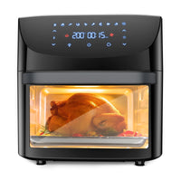 Friggitrice ad aria GARVEE XXL da 18 litri, friggitrice senza olio con finestra di visualizzazione, touchscreen LED, 10 programmi, 1800 W, controllo della temperatura regolabile, risultati di grigliatura eccellenti