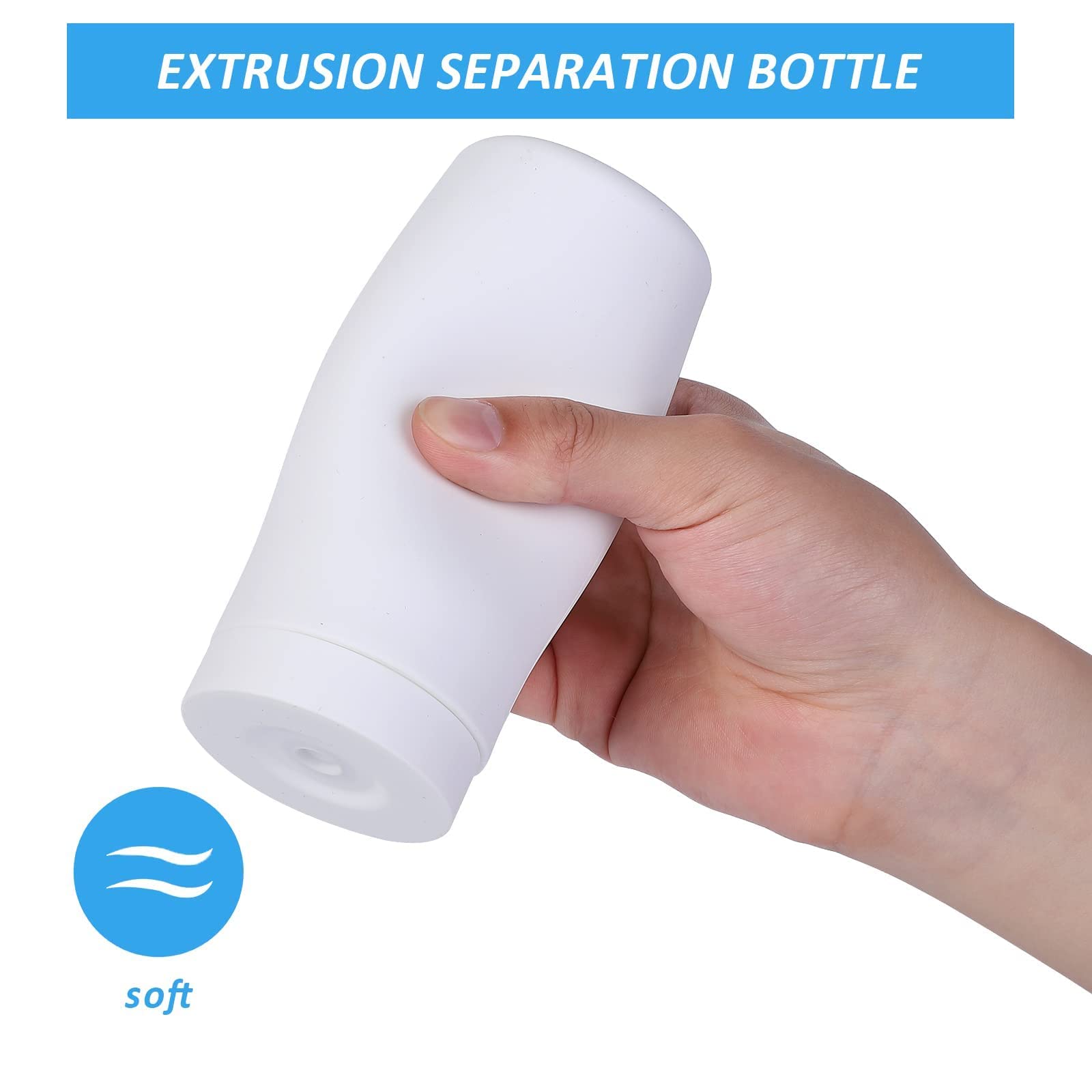 Garvee Set da 2 pezzi Dispenser di liquidi ricaricabili in silicone bianchi per cucina e bagno per detersivo per piatti e shampoo