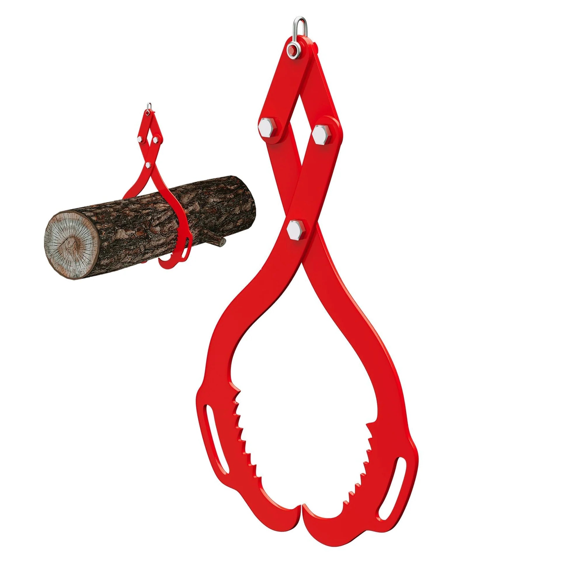 Garvee Pinze per Sollevamento Tronchi 71 cm Doppia Barra Serrata Acciaio Antiruggine Manici Ergonomici Uso Esterno Rosso