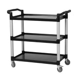 Garvee Carrello di Servizio Pesante 3 Ripiani con Ruote Blocca, Capacità 163 kg, Plastica e Alluminio, Uso Commerciale e Cucina, Resistente e Leggero - Style3