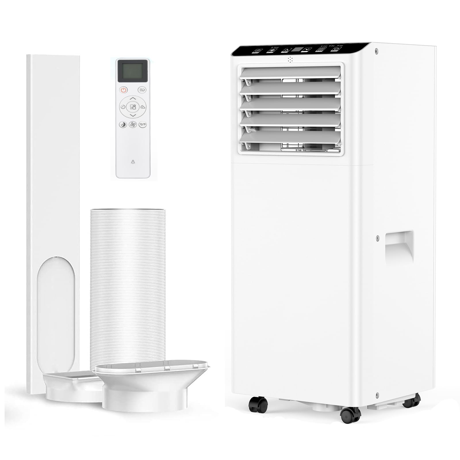 Condizionatore portatile Garvee 7000 BTU 4 in 1 Raffreddamento e deumidificazione con telecomando per camera da letto e ufficio, compatto, silenzioso, bianco
