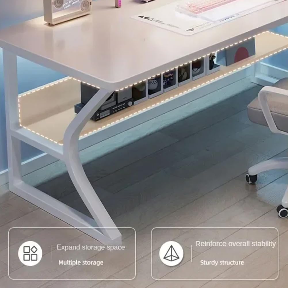 Scrivania per computer piccola Garvee da 31" con gancio per cuffie per camera da letto e ufficio, robusta e durevole, salvaspazio, struttura in acciaio e pannello denso di alta qualità, nera