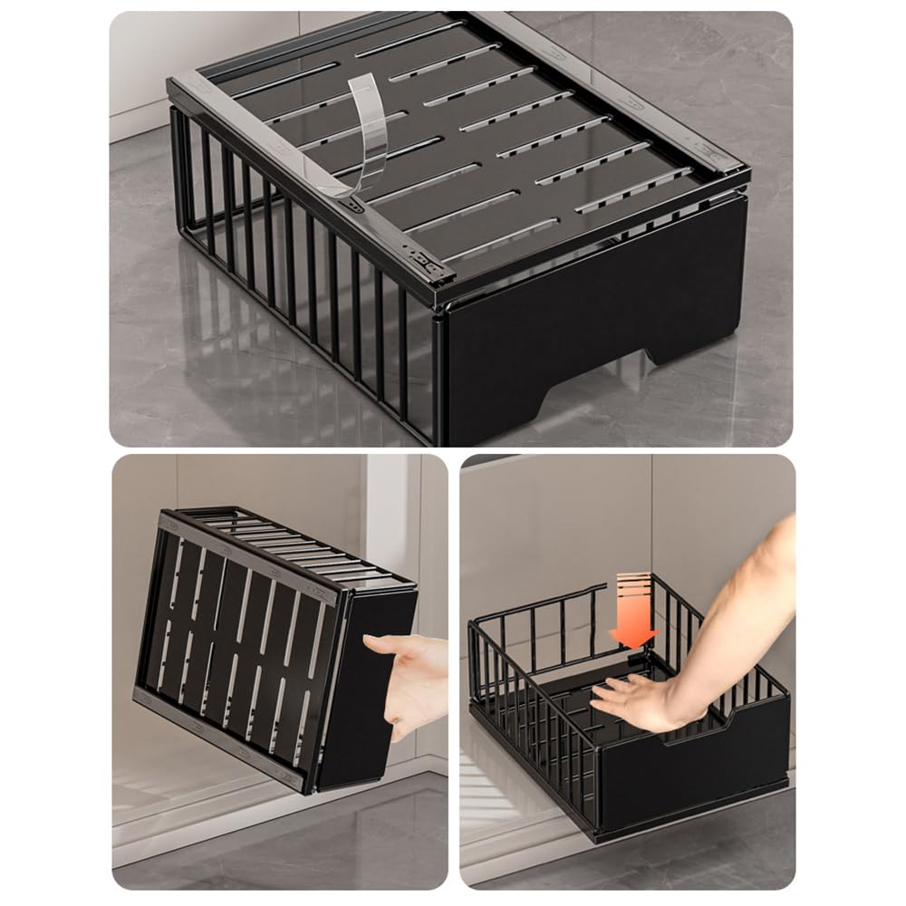 Organizzatore estensibile per mobili da cucina Garvee in robusto acciaio al carbonio per cucina e bagno, cassetti antiscivolo, installazione flessibile, metallo, versatile