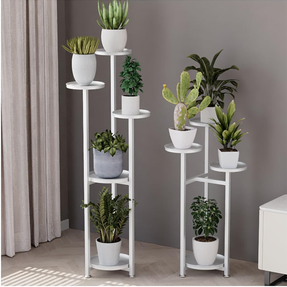 Garvee Plant Shelf Flower Stand con piedini antiscivolo, mensola quadrata in metallo multistrato per soggiorno e camera da letto, salvaspazio, nero