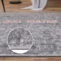 Tappeto per soggiorno Garvee, morbido, lavabile in lavatrice, antiscivolo, grigio moderno, 80x150 cm