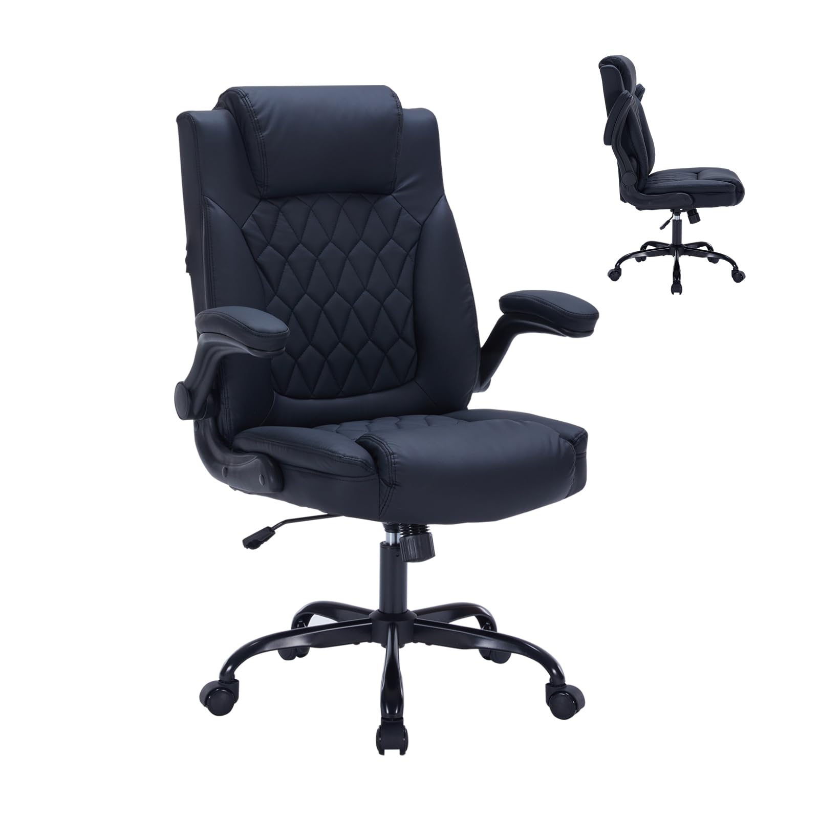 Garvee Sedia Da Ufficio Ergonomica In Pelle PU Nera Con Supporto Lombare Regolabile Confortevole Design Moderno Per Ufficio E Studio