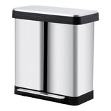 Pattumiera da cucina Garvee 2 x 36L Sistema di separazione dei rifiuti Pattumiera a pedale in acciaio inossidabile Doppio scomparto Senza contatto Basso rumore Argento