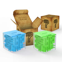Garvee Money Maze Puzzle Box Set da 2 pezzi, plastica, blu e verde, per bambini e adulti, casa e ufficio