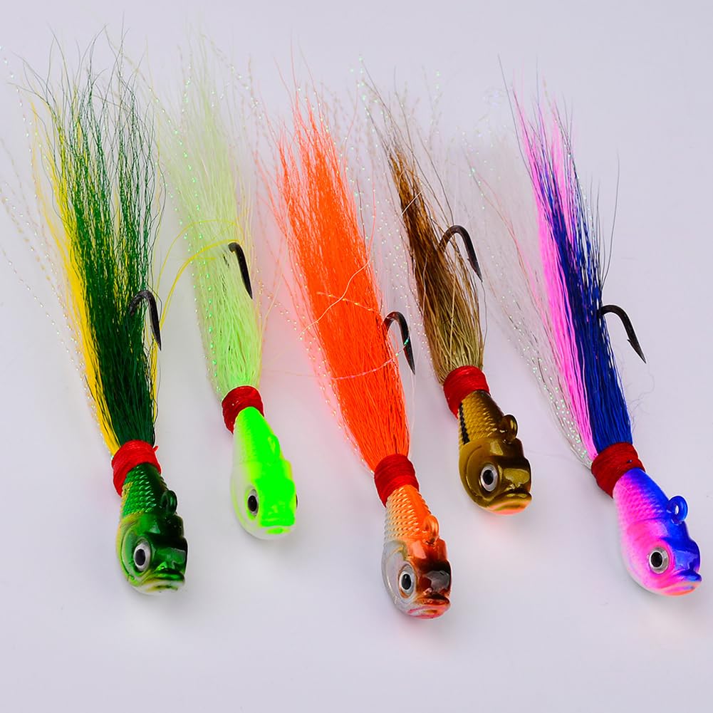 Set di 5 esche Garvee con coda a gobba per la pesca in acqua salata, 15 g, surf e pesca in acqua salata, uso versatile