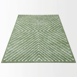 Garvee Tappeto Moderno Geometrico Lavabile 200x290 cm Verde Per Soggiorno E Ufficio Antiscivolo Antimacchia