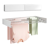 Stendibiancheria pieghevole da parete Garvee con 5 barre in alluminio, larghezza 80 cm, bianco, per bagno e lavanderia, salvaspazio - Come mostrato