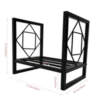 Garvee Portalegna in metallo piccolo, nero, compatto, per camino e patio, per interni ed esterni
