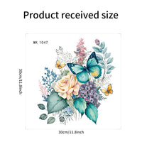 Garvee Sticker WC Autoadesivo PVC Farfalle e Fiori Decorazione Bagno 30x30 cm Impermeabile Rimovibile