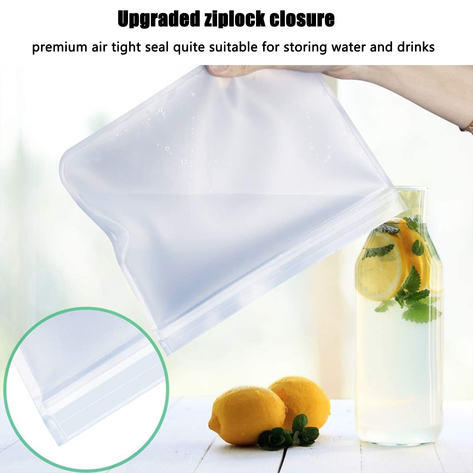 Sacchetti per alimenti riutilizzabili Garvee, set da 6 pezzi, senza BPA, per cucina e conservazione, adatti al congelatore, versatili