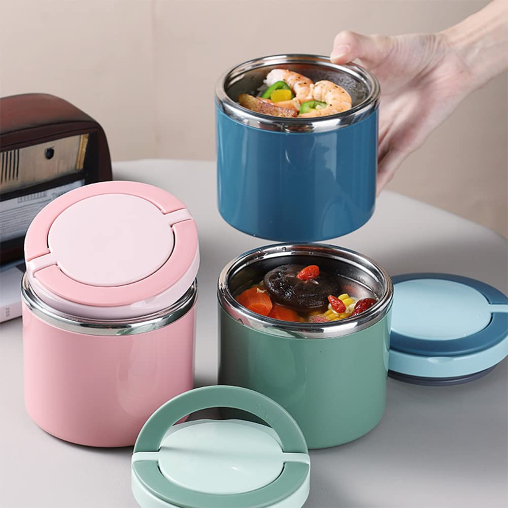 Garvee Termo Térmico para Alimentos Frasco Acero Inoxidable 304 Doble Capa Aislamiento al Vacío Asa Antifugas 630ml/1000ml Ideal Picnic Trabajo