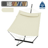 Garvee Amaca Doppia Con Supporto E Cuscino, Capacità 204 kg, Tessuto Resistente, Patio E Giardino, Spaziosa, Confortevole, Robusta - Beige