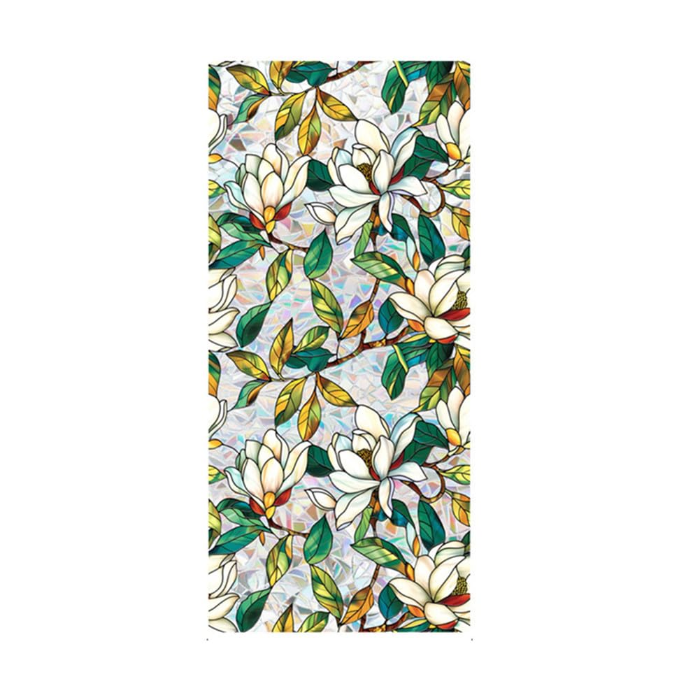 Pellicola per finestre statica Garvee, motivo vegetale, incisa in 3D, anti-sole, elettrostatica, riutilizzabile, 45x100 cm, soggiorno e cucina