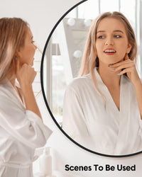 Specchio rotondo Garvee da 32 pollici HD, ecologico, con cornice in metallo nero opaco, per bagno, soggiorno e corridoio