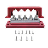 Garvee Blocco Distributore di Corrente Pesante 12V 600A con Copertura per Auto & Barca, 5x Busbar M10, ABS Ritardante di Fiamma, Resistente alla Corrosione