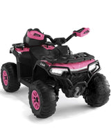 Quad Elettrico Garvee per Bambini 12V ATV Rosa Scuro, 2 Motori, Telecomando Genitoriale, Sospensioni, LED, Bluetooth, USB, Fuoristrada Sicuro 95×56×55 cm - Rosa Scuro
