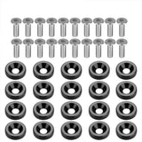 Garvee Kit Fissaggio Motore In Alluminio M6x20 Mm - 40 Pezzi - Bulloni E Rondelle In Acciaio Inox Nero - Universale Per Paraurti E Targhe Auto