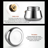 Garvee Caffettiera per fornello, Acciaio Inox, Caffettiera Italiana, 450 ml, Argento