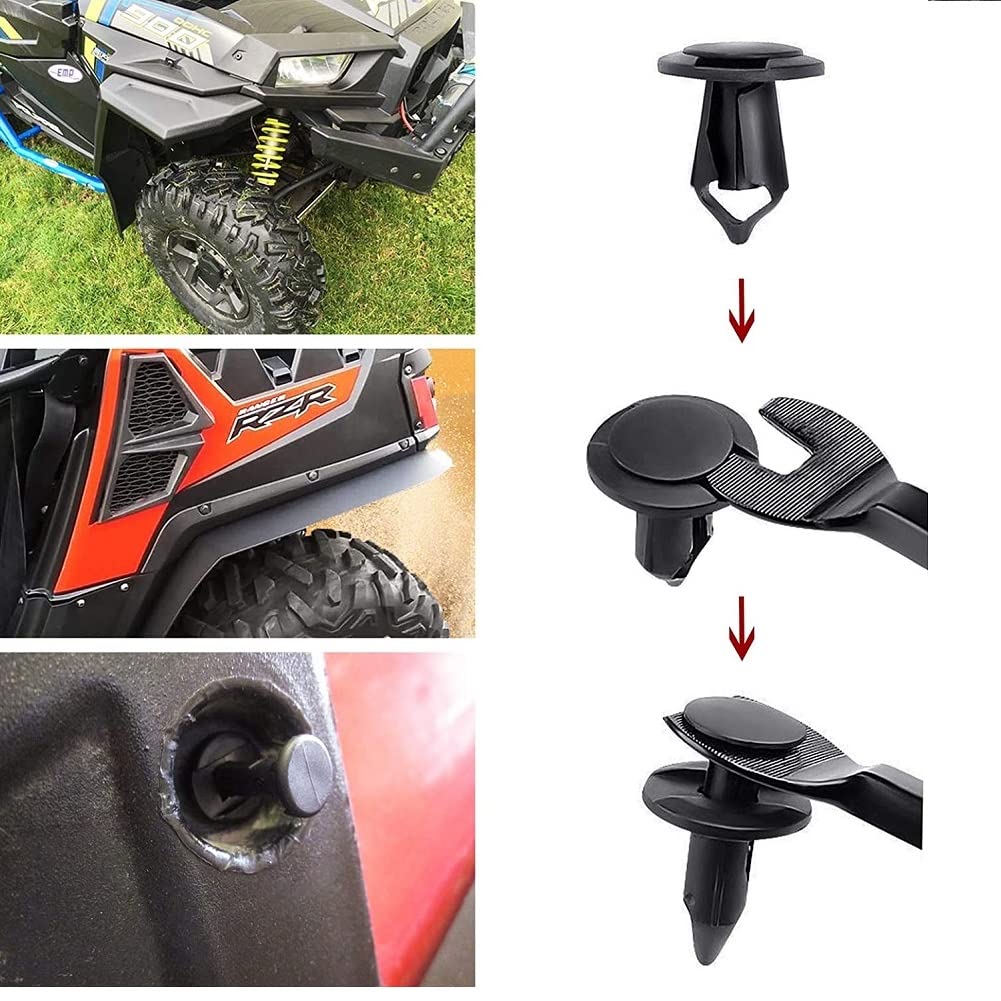 Rivetti di fissaggio Garvee per carrozzeria ATV UTV, clip a pressione, 120 pezzi, in plastica robusta, per veicoli fuoristrada, Polaris RZR Ranger Suzuki King Quad