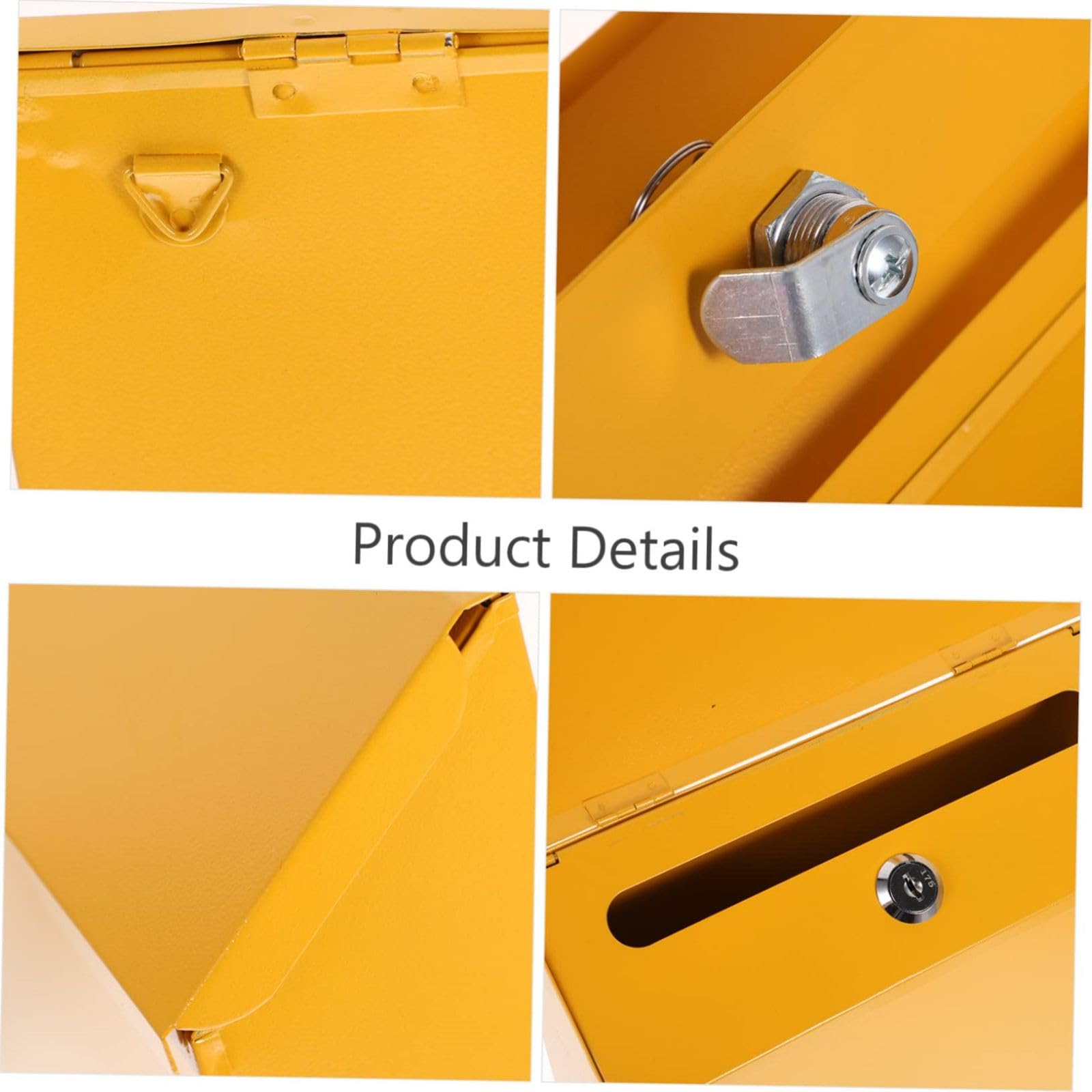 Cassetta postale Garvee con serratura a chiave, montaggio a parete in metallo, chiusura antigoccia sicura per uso esterno, giardino, ufficio, beige