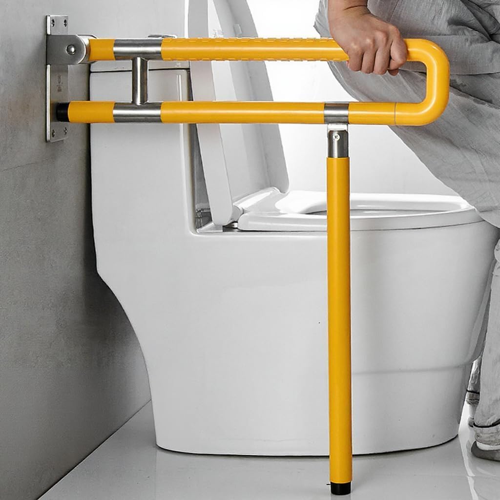 Barra di sostegno per WC Garvee per anziani, pieghevole, antiscivolo, capacità di carico 150 kg, maniglia di supporto per WC per disabili