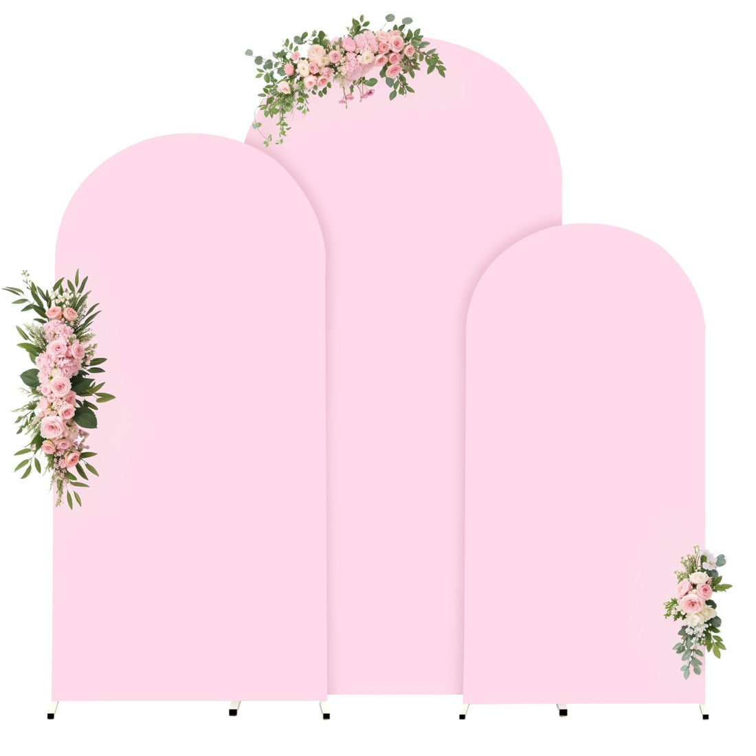 Garvee Wedding Arch Cover Set 3 pezzi in spandex con cerniera per feste e cerimonie Neutro