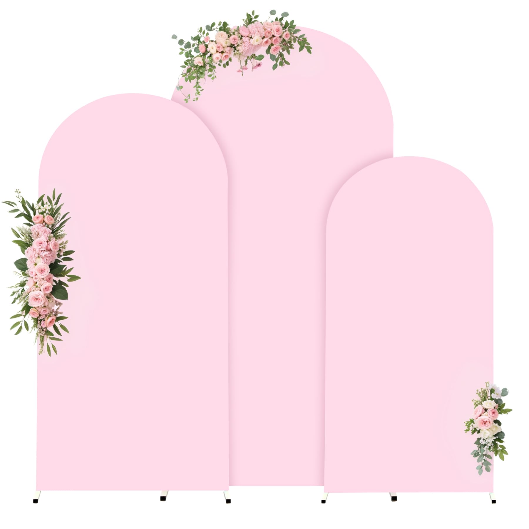 Garvee Wedding Arch Cover Set 3 pezzi in spandex con cerniera per feste e cerimonie Neutro