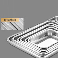 Piastra da forno universale Garvee in acciaio inox 304, grande capacità, rivestimento antiaderente, resistente al calore fino a 200°C, per arrostire e grigliare, argento